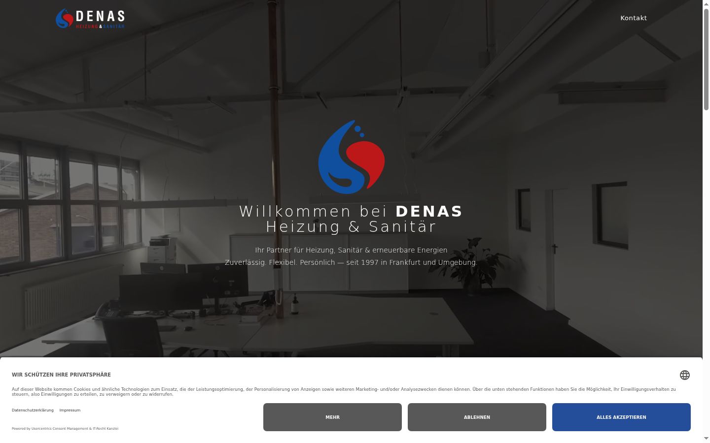 Screenshot van de toestemmingsbanner zoals getoond vóór enige interactie