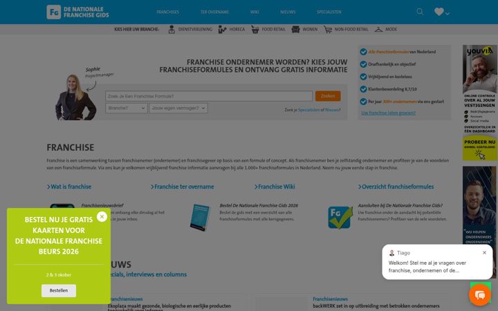 Screenshot di denationalefranchisegids.nl