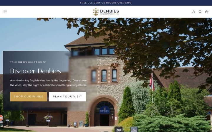 Screenshot van denbies.co.uk