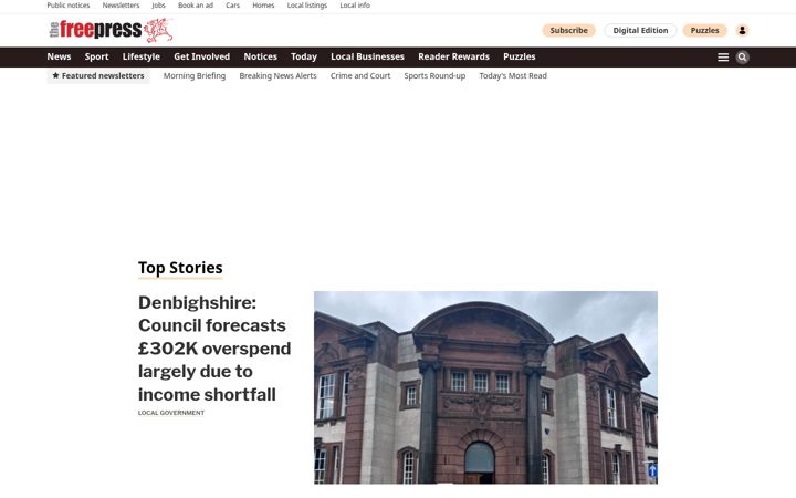 Screenshot ta' denbighshirefreepress.co.uk