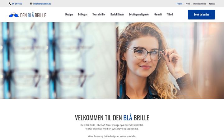 Screenshot of denblaabrille.dk