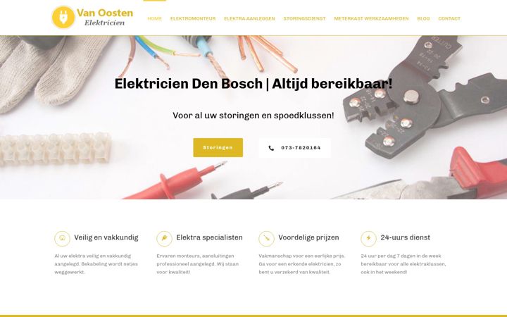 Screenshot di denboschelektriciens.nl