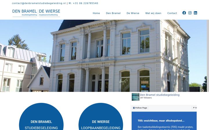 Screenshot di denbramelstudiebegeleiding.nl