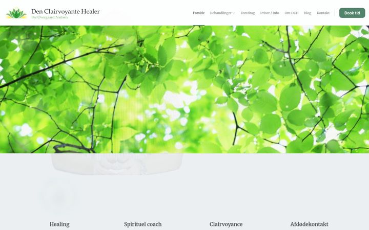 Screenshot von denclairvoyantehealer.dk