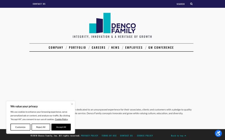 Screenshot of dencofamily.com