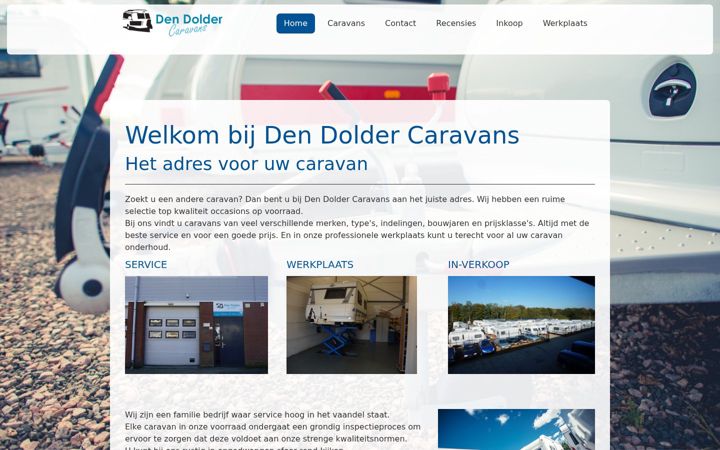 Ekraanipilt saidist dendoldercaravans.nl