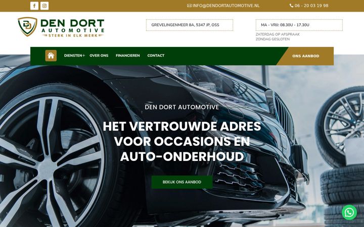 Ekraanipilt saidist dendortautomotive.nl