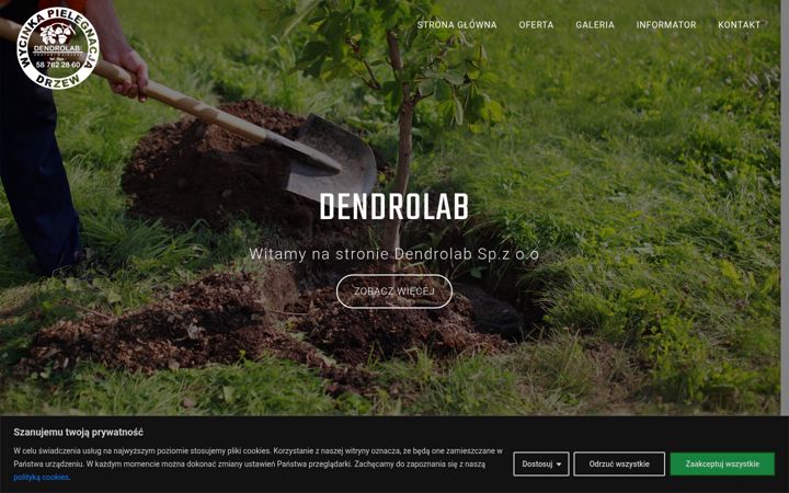 Captură de ecran a dendrolab.pl