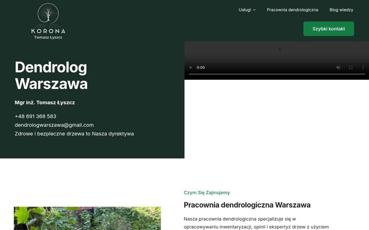 Екранна снимка на dendrolog-warszawa.pl