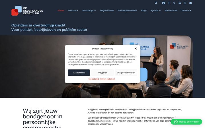 Screenshot of denederlandsedebatclub.nl