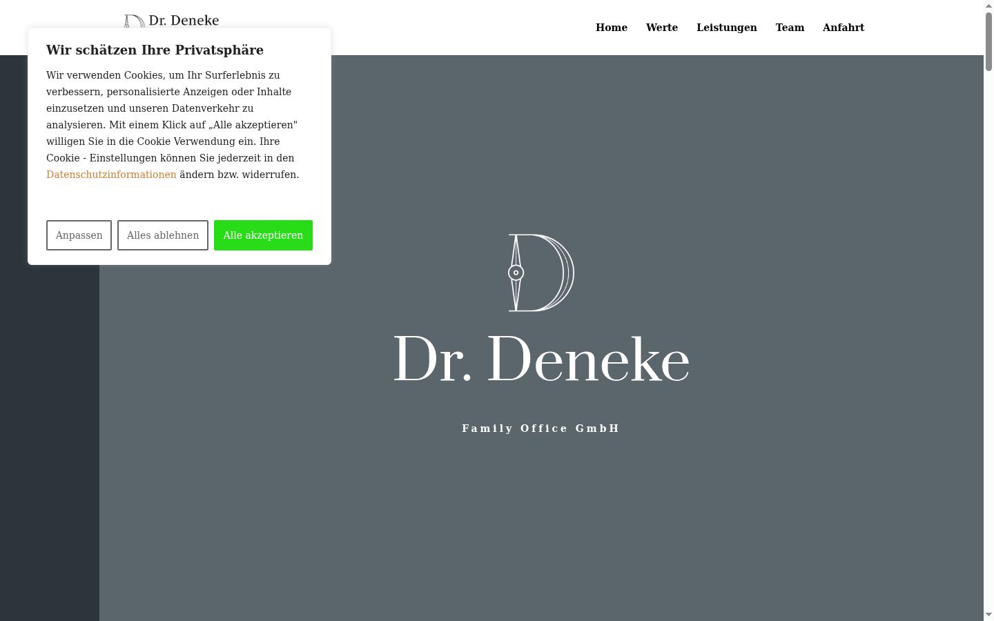 Screenshot of the consent banner shown before any interaction