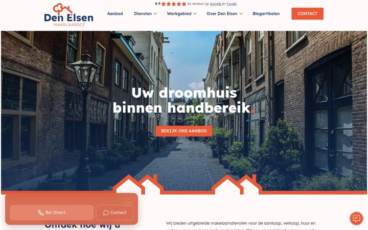 Screenshot of denelsenmakelaardij.nl