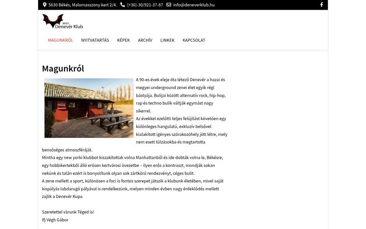 Screenshot von deneverklub.hu