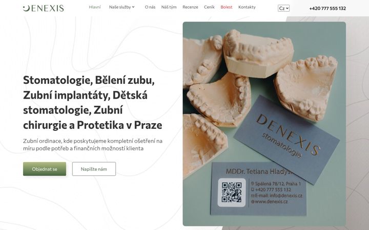 Screenshot stránky denexis.cz