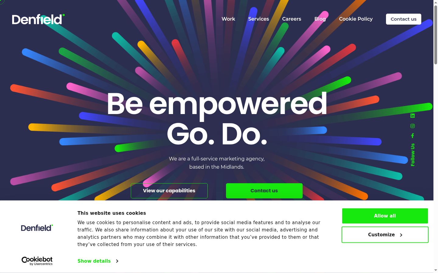 Screenshot del banner di consenso mostrato prima di qualsiasi interazione