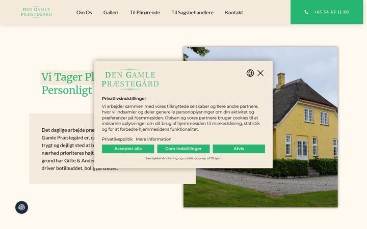 Screenshot of dengamlepraestegaard.dk