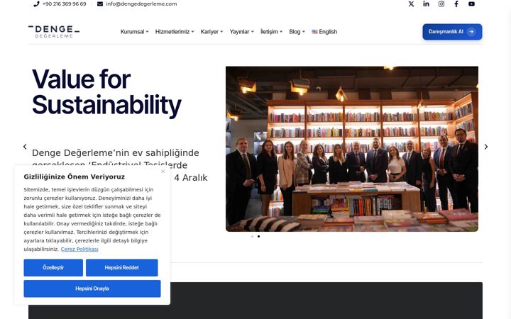 Screenshot of dengedegerleme.com