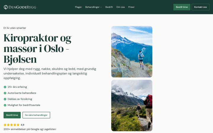 Screenshot stránky dengoderygg.no