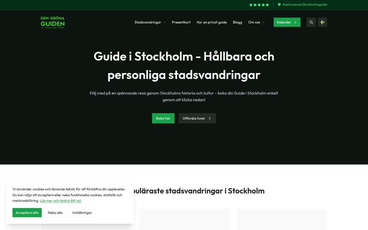 Screenshot of dengronaguiden.se
