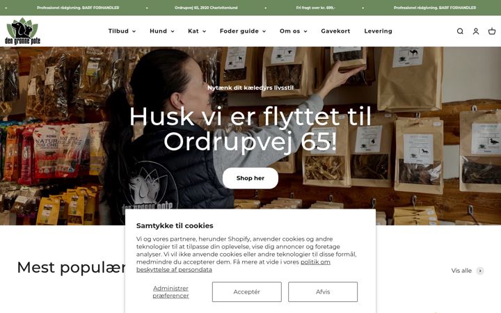 Snímek obrazovky dengronnepote.dk