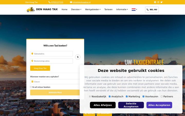 Screenshot ta' denhaagtax.nl