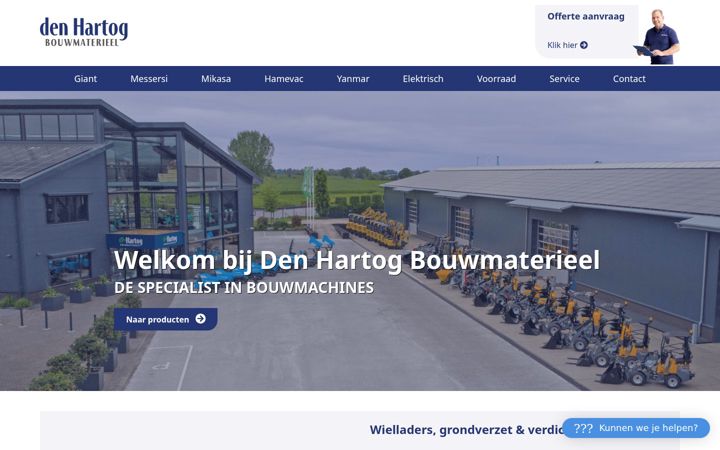 Screenshot of denhartogbouwmaterieel.nl