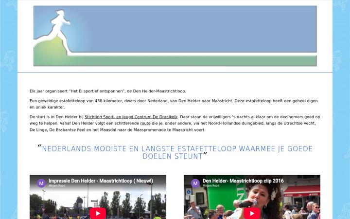 Screenshot ta' denhelder-maastrichtloop.nl