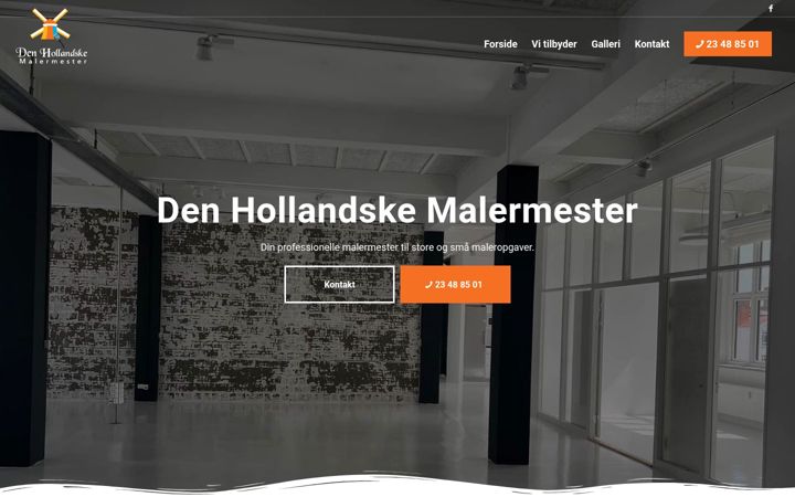 Snímek obrazovky denhollandskemalermester.dk