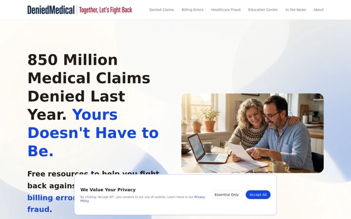 Screenshot of deniedmedical.com