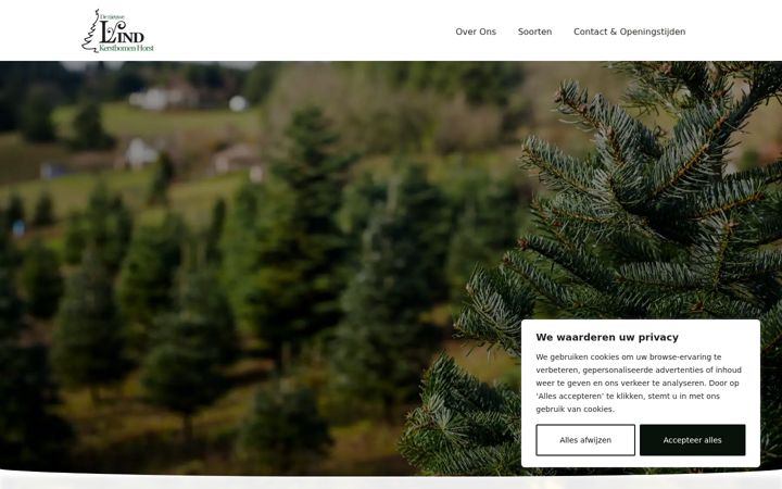 Screenshot του denieuwelind-kerstbomen.nl