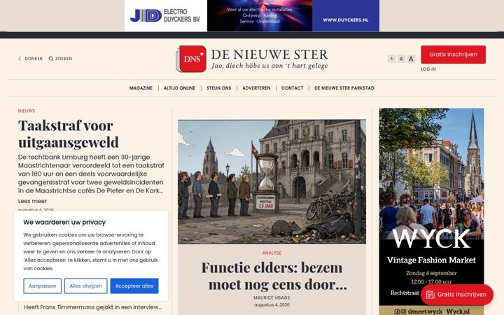 Screenshot του denieuwestermaastricht.nl