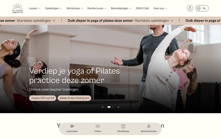 Screenshot του denieuweyogaschool.nl