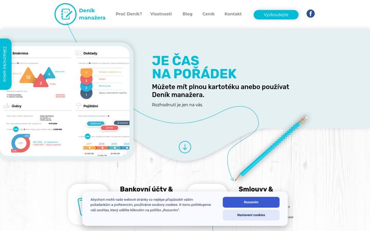 Screenshot stránky denik-manazera.cz