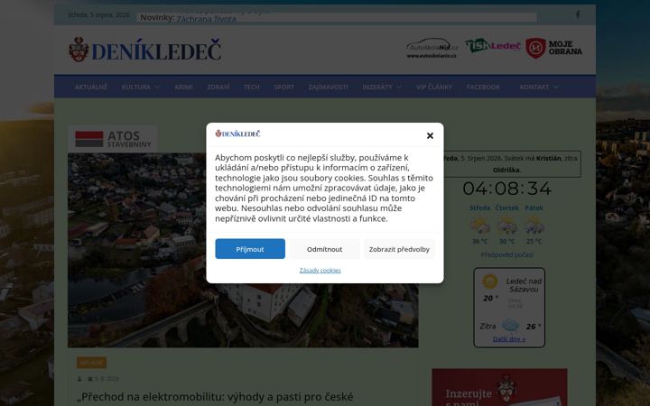 Screenshot stránky denikledec.cz
