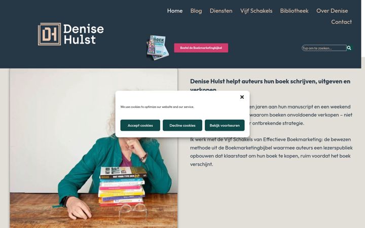 Screenshot stránky denisehulst.nl