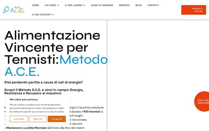 Screenshot ta' denismancinellinutrizionista.it