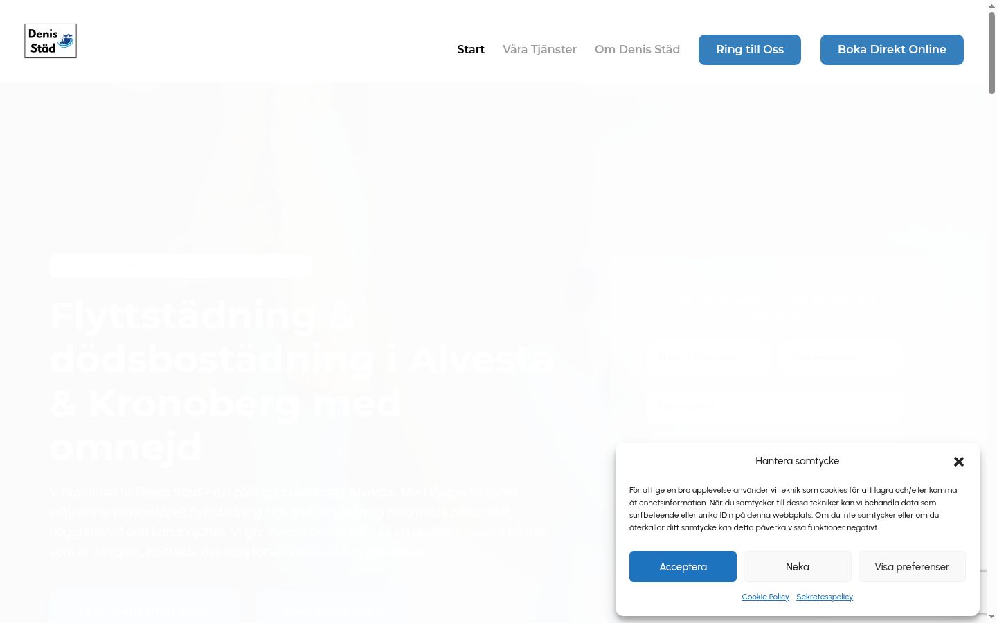 Screenshot del banner di consenso mostrato prima di qualsiasi interazione