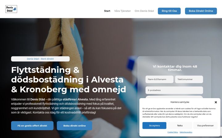 Screenshot of denisstad.se