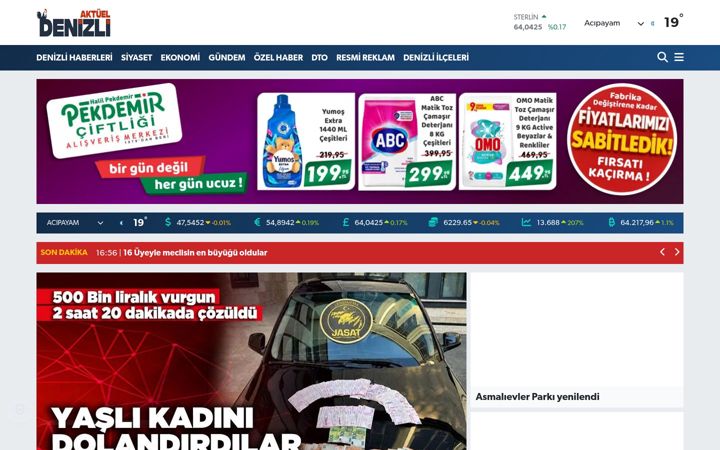Screenshot of denizliaktuel.com
