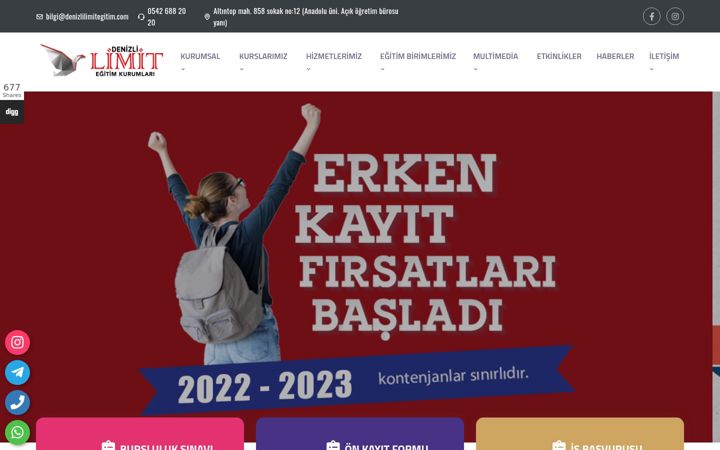 Screenshot of denizlilimitegitim.com