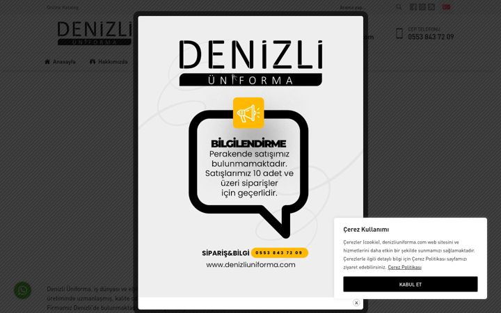 Screenshot of denizliuniforma.com