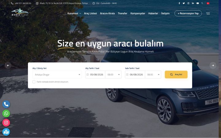 Screenshot of denizyildizirentacar.com