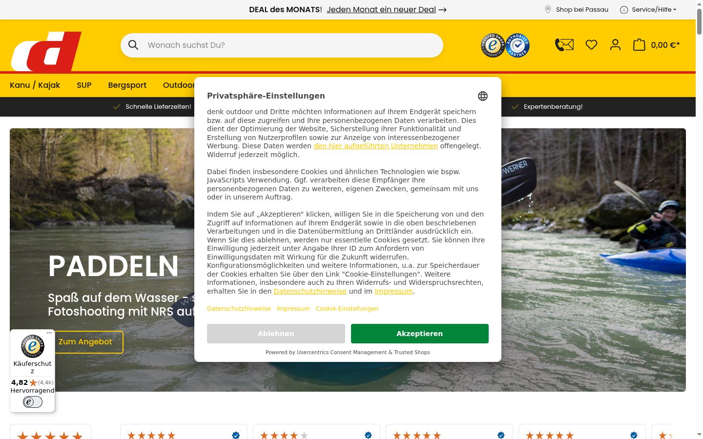 Kuvakaappaus suostumusbannerista, joka näytettiin ennen mitään vuorovaikutusta