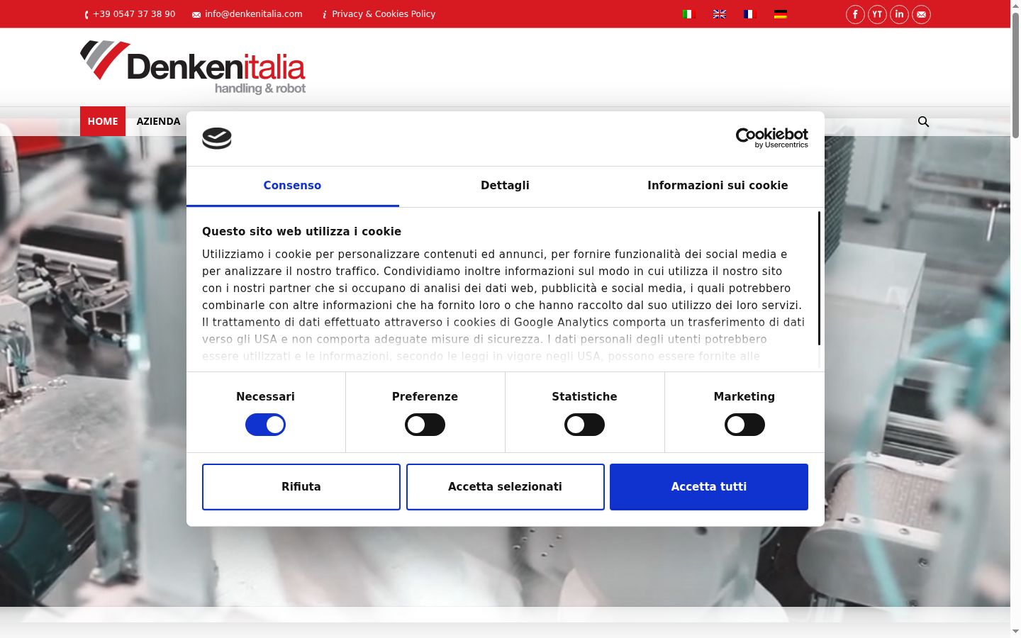 Képernyőkép a bármilyen interakció előtt megjelenő hozzájárulási bannerről