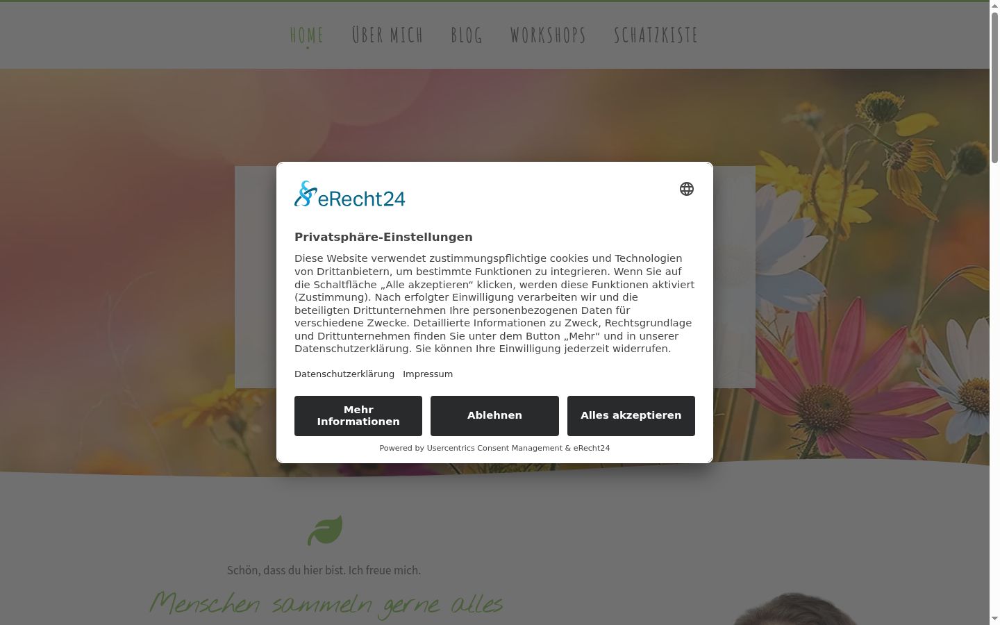 Screenshot of the consent banner shown before any interaction