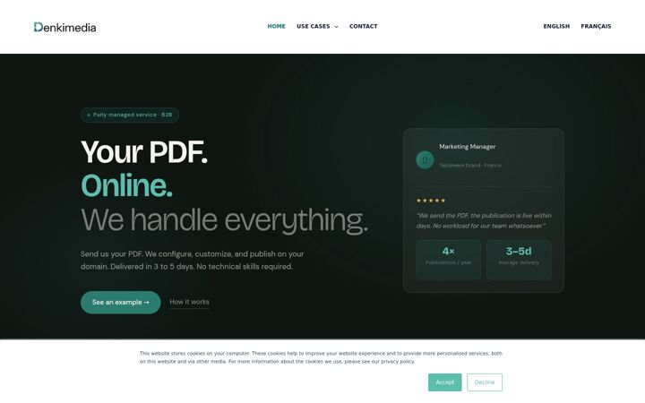 Screenshot of denkimedia.com