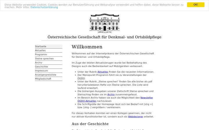 Screenshot of denkmal-ortsbildpflege.at