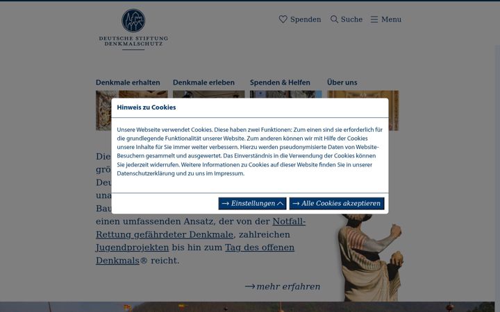 Screenshot di denkmalschutz.de