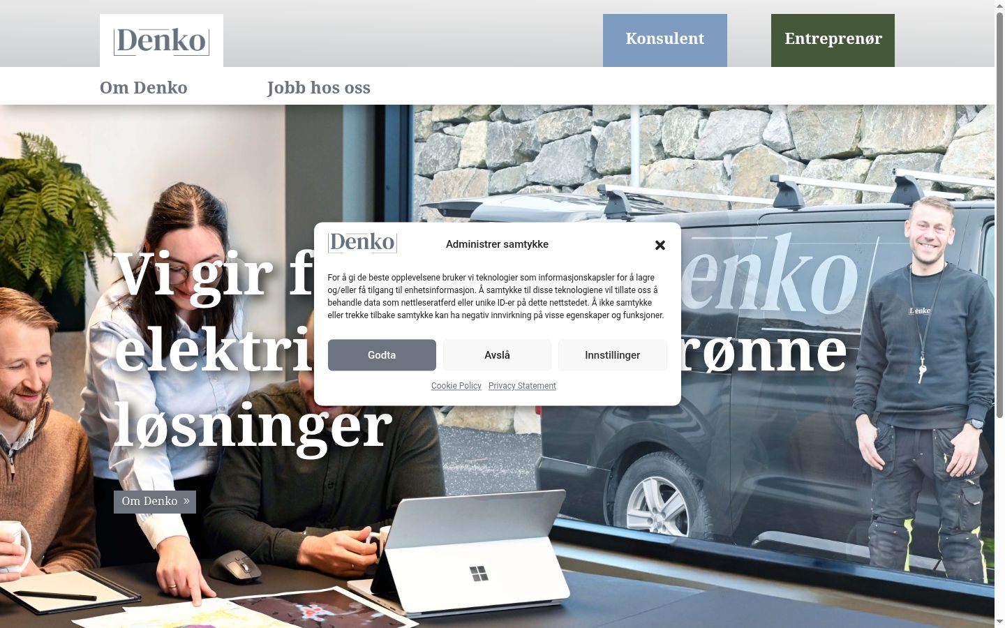Screenshot of the consent banner shown before any interaction