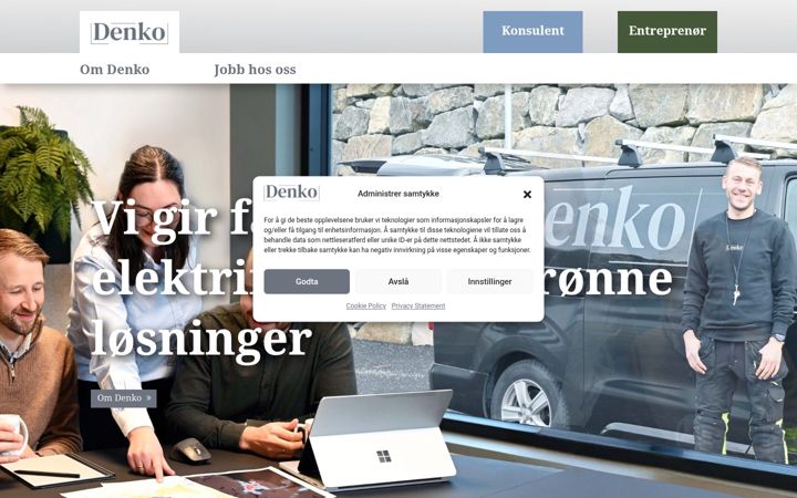 Screenshot stránky denko.no